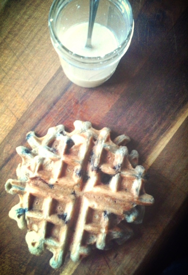 blueberry teff waffles